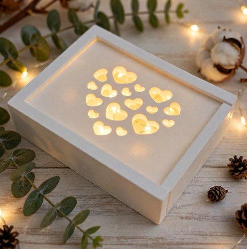 Weiße holz geschenkbox mit - weiße,