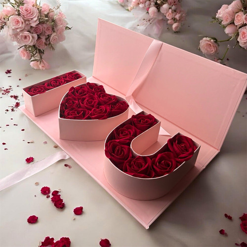 Rosenbox mit samtrosen - rosenbox, –