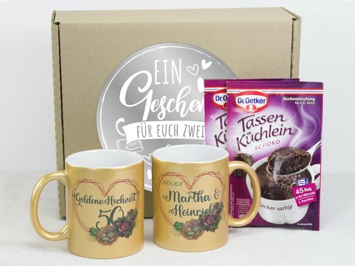 Geschenkbox goldene hochzeit - goldene,