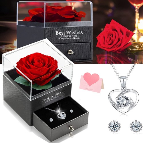Rosenbox mit herz - rosenbox, halskette