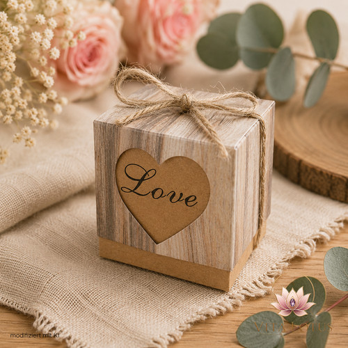 Geschenkbox würfel mit herz - herz, &