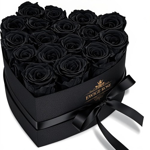 Schwarze rosen herzbox - rosen, in