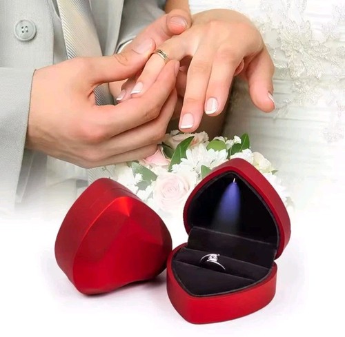 Led ringbox herz ringschachtel - led,