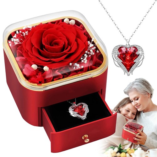 Ewige echte rose mit herz - echte,