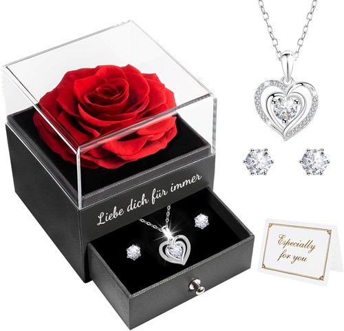 Ewige rose geschenkbox silber - geschenkbox,