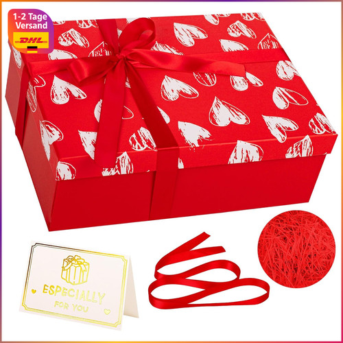Geschenkbox herz rot - herz,