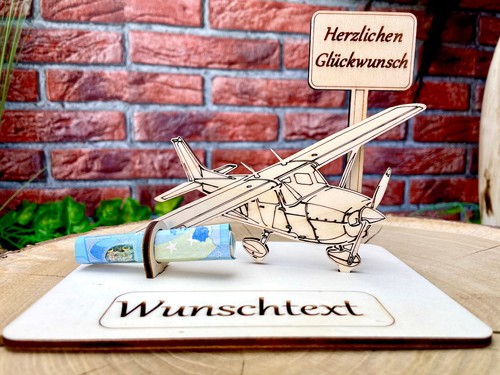 Geldgeschenk flugzeug aus holz - geldgeschenk,