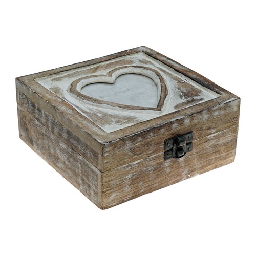 Holzbox mit herz ausschnitt - mit,